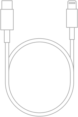 USB-C&nbsp;–&nbsp;Lightning kabelis.