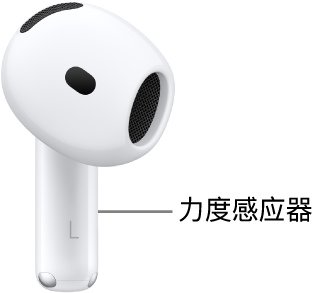AirPods&nbsp;4 的力度感应器位于每只 AirPod 的耳机柄上。