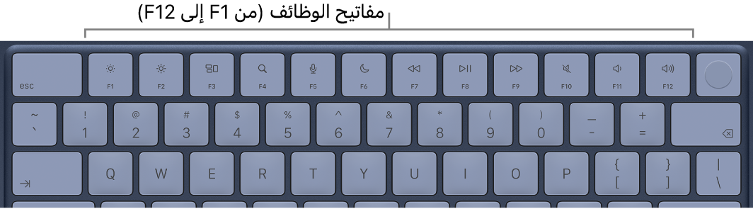 لوحة مفاتيح MacBook&nbsp;Neo يظهر بها الصف العلوي من مفاتيح الوظائف.