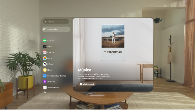 App Widgets del Apple&nbsp;Vision&nbsp;Pro.