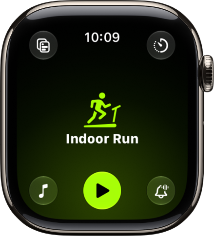 The Workout screen with the Outdoor Run workout highlighted.