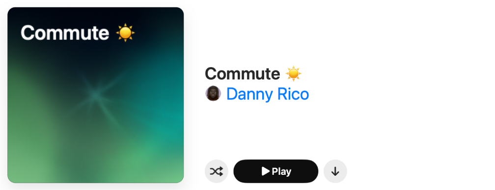 A playlist with personalized art.