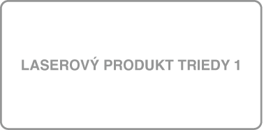 Štítok s&nbsp;textom „Laserový produkt triedy 1“.