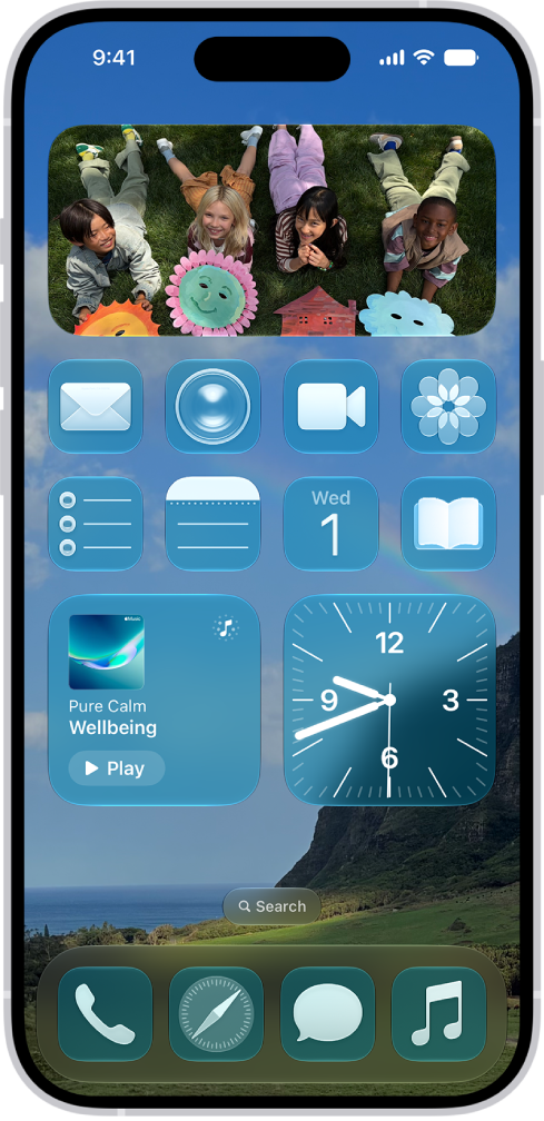 Pantalla de inicio personalizada con iconos tintados.