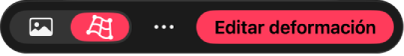Una barra de herramientas en la parte inferior del lienzo con opciones para editar la cuadrícula de deformación.