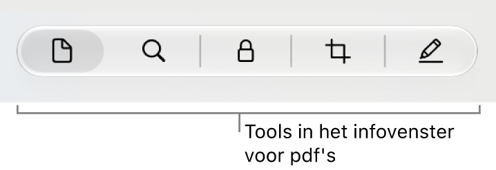 De functies in het infovenster voor pdf's.