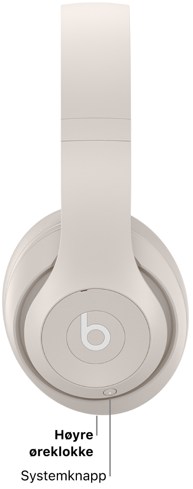 Systemknappen på Beats&nbsp;Studio&nbsp;Pro, plassert på høyre øreklokke.