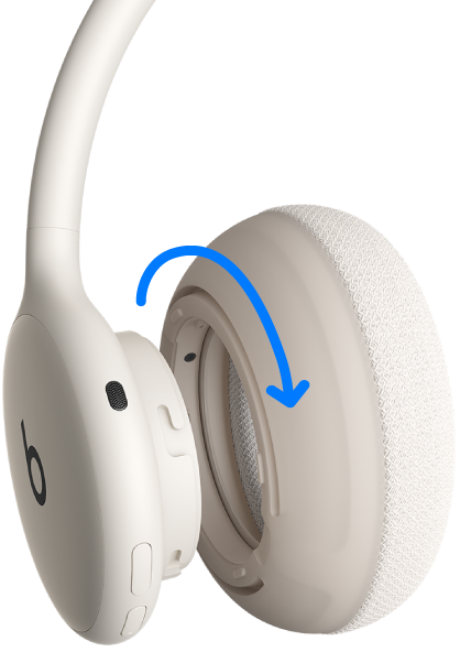 Figure showing how to detach ear cushion by twisting anticlockwise