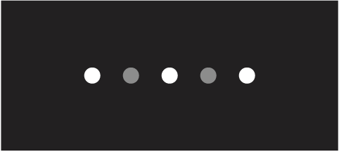 Three illuminated lights, showing that the Conversation sound profile is active.