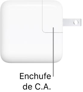 El adaptador de corriente USB-C de 30&nbsp;W.