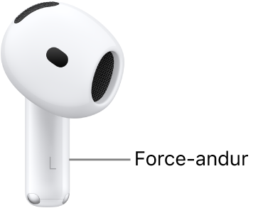 AirPods 5 Force-anduri asukoht mõlemal varrel.