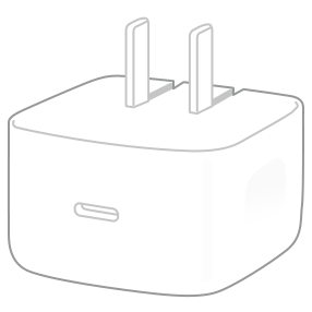 Adaptador de corriente dinámico de 40&nbsp;W de Apple con un máximo de 60&nbsp;W.