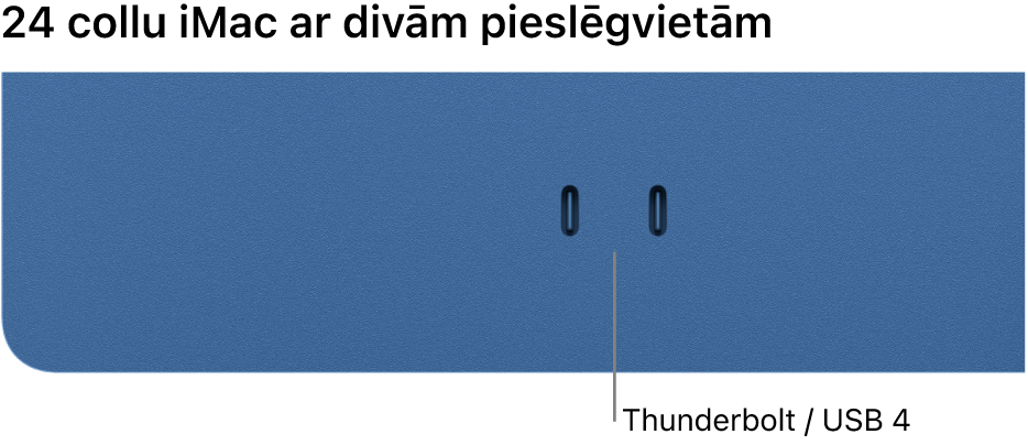 iMac datorā parādīti divi Thunderbolt/USB&nbsp;4 porti.