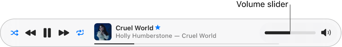 The volume slider at the bottom of Apple Music.