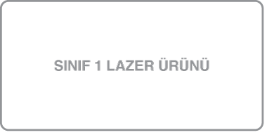 “Sınıf 1 lazer ürünü” etiketi.