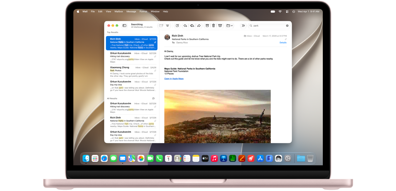 A MacBook Neo screen with a Mail app window open.