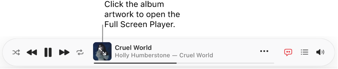 The bottom of Apple Music with a song playing.