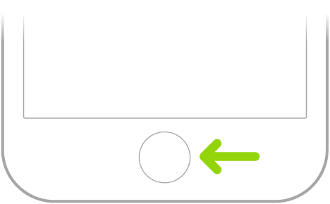 The Home button (Touch&nbsp;ID) at the bottom of iPhone.