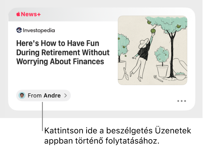 Egy, az Apple News appban megosztott újságcikk.