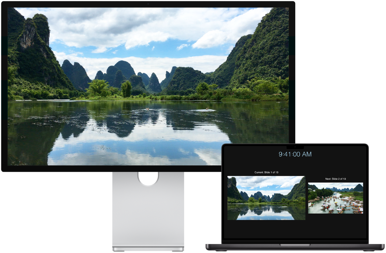 MacBook Pro and Studio Display XDR side by side.