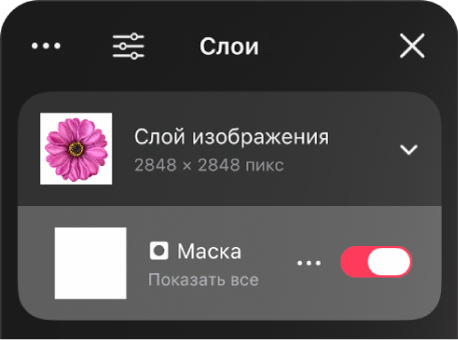 Слой маски в&nbsp;боковом меню «Слои»