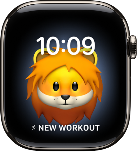 The Memoji watch face, where you can adjust the Memoji character and a bottom complication. Tap the display to animate the Memoji. The date and time are at the top and the Timer complication is at the bottom.