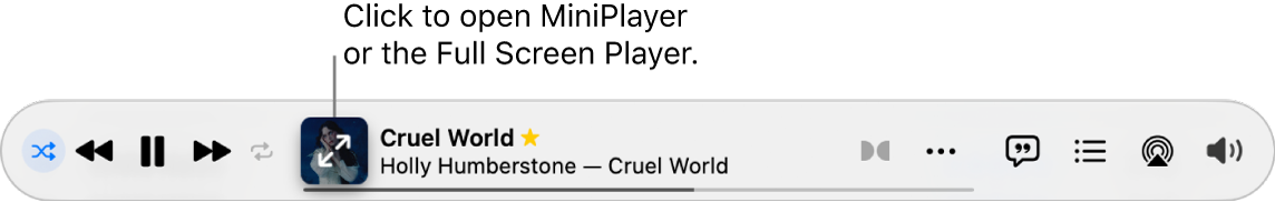 Click the album art to open MiniPlayer.