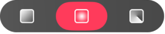 Boutons de la sous-fenêtre Dégradé pour sélectionner un type de dégradé&nbsp;: linéaire, radial ou angle.