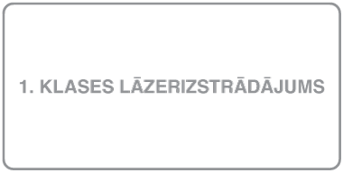 Etiķete, kas apzīmē 1.&nbsp;klases lāzerizstrādājumu.