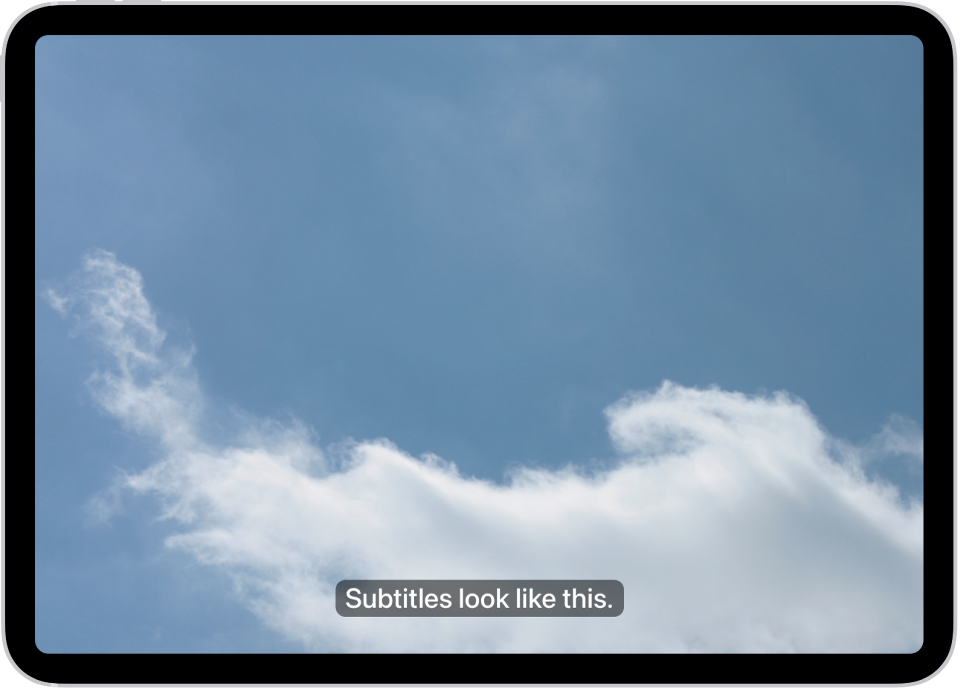 一部 iPad 顯示自訂樣式的字幕範例。