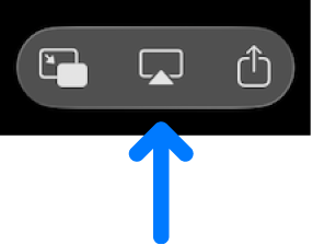 I controlli di riproduzione nell’app Apple TV. L’icona video di AirPlay è sotto la barra di avanzamento.