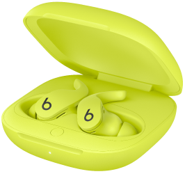 Beats&nbsp;Fit&nbsp;Pro earphones and charging case in Volt Yellow.