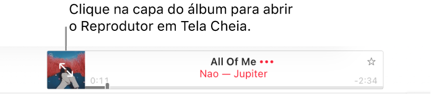 Parte superior do Apple Music com uma música sendo reproduzida.