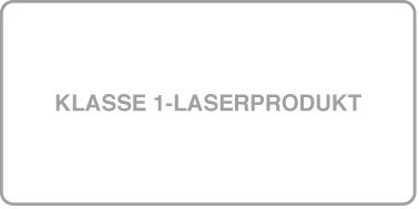 Mærkat til Klasse 1-laserprodukt.