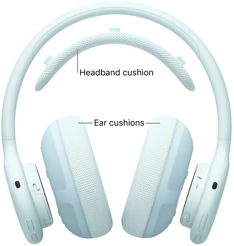 Beats 360 showing detached headband cushion and ear cushions.