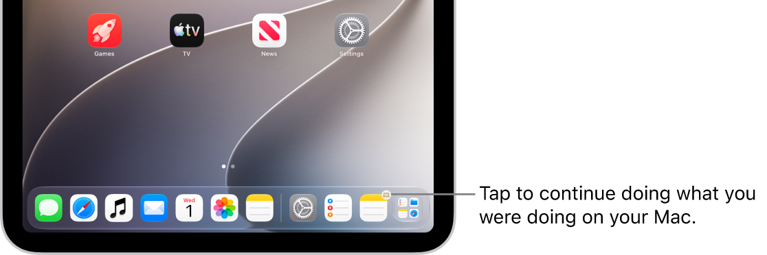 The Handoff icon visible in the Dock on an iPad.