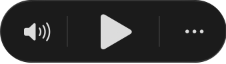 Controles de vídeo en la parte inferior del lienzo, entre los que se incluyen los botones Silenciar, Reproducir y Más para abrir los controles de edición de vídeo.
