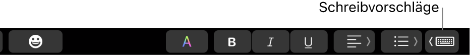 Die Taste „Schreibvorschläge“ in der Touch&nbsp;Bar.