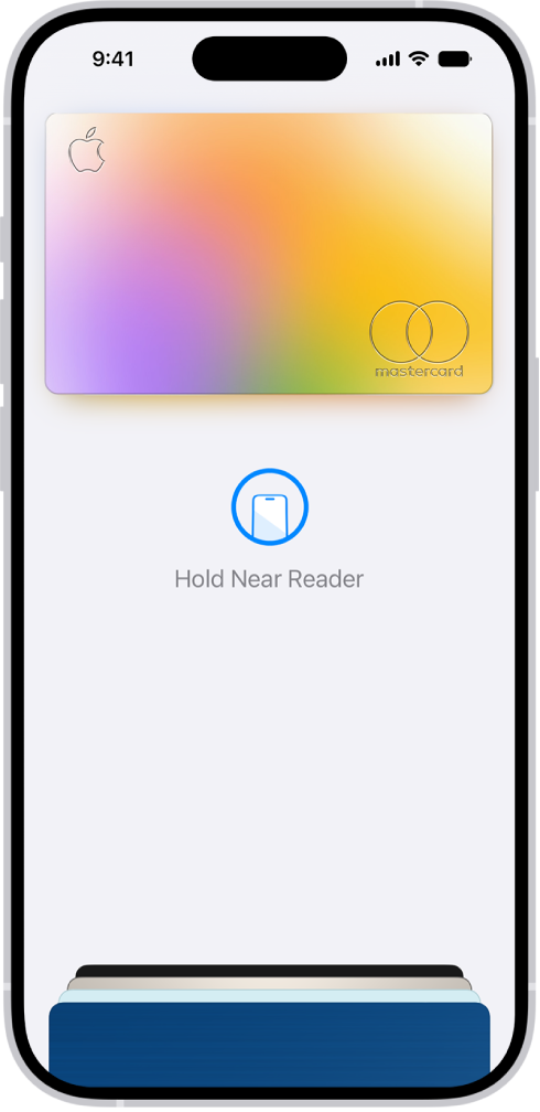 A credit card in Wallet is ready to make a contactless payment.