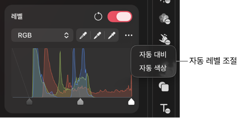 자동 조절이 적용된 레벨 패널