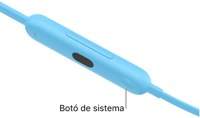 Botó de sistema dels Beats&nbsp;Flex, que és al mòdul de control esquerre.