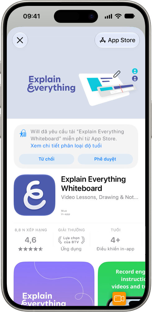 Một yêu cầu từ trẻ về việc tải về một ứng dụng mới trong App&nbsp;Store.
