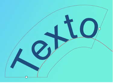 Texto en un trazado vectorial curvo.
