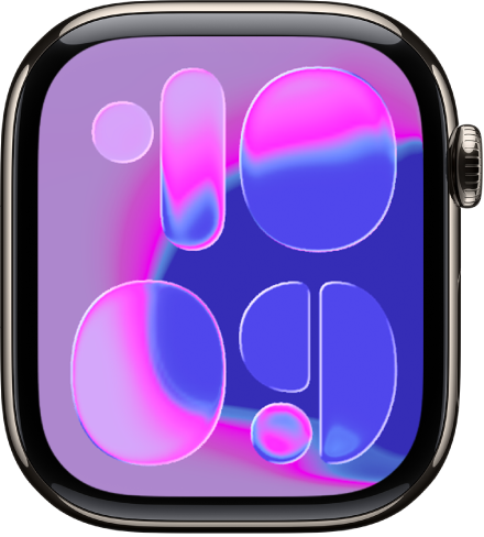 「流動」錶面以超大型數字顯示時間。