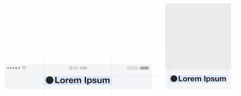 Two images showing a logo correctly displayed next to the text. On the left is a logo called Lorem Ipsum that has a black circle to the left of the logo. This appears at the top of an iPhone screen. On the right are the same logo and circle, appearing at the bottom of a channel image displayed in the News app.