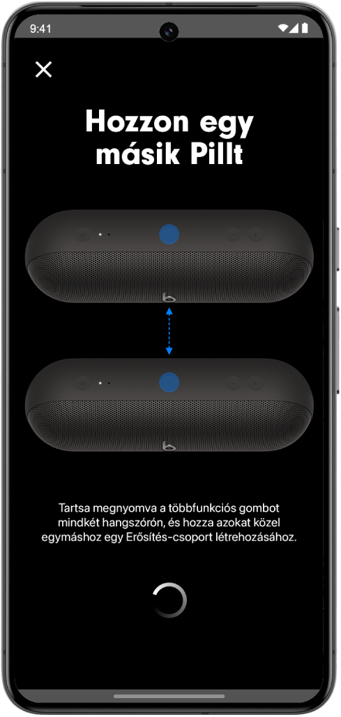 A Beats&nbsp;app „Hozzon egy másik Pillt” képernyője.