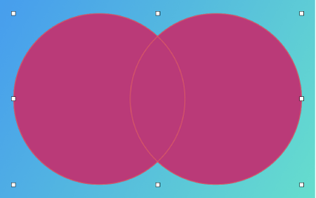 Two circle shapes united into a single shape layer.