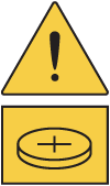 Symbole d’avertissement pour la pile bouton.