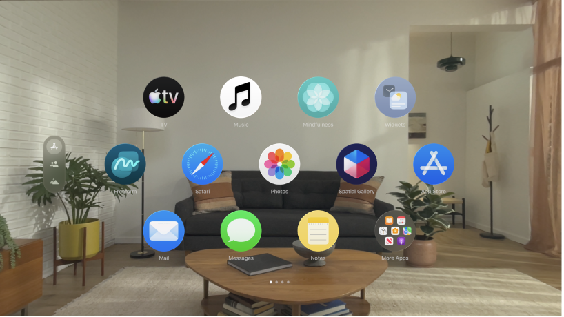 Apps View on Apple&nbsp;Vision&nbsp;Pro, showing the first page of apps.