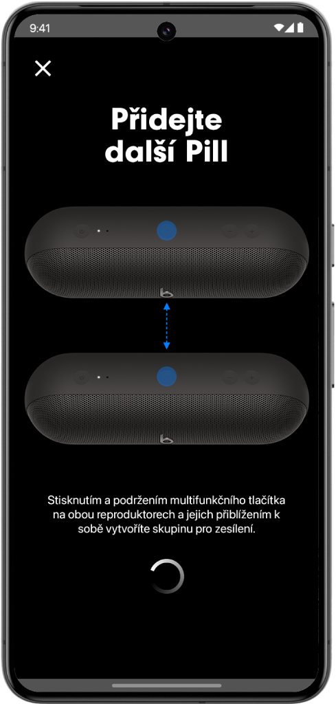 Obrazovka „Přidejte další Pill“ v&nbsp;aplikaci Beats